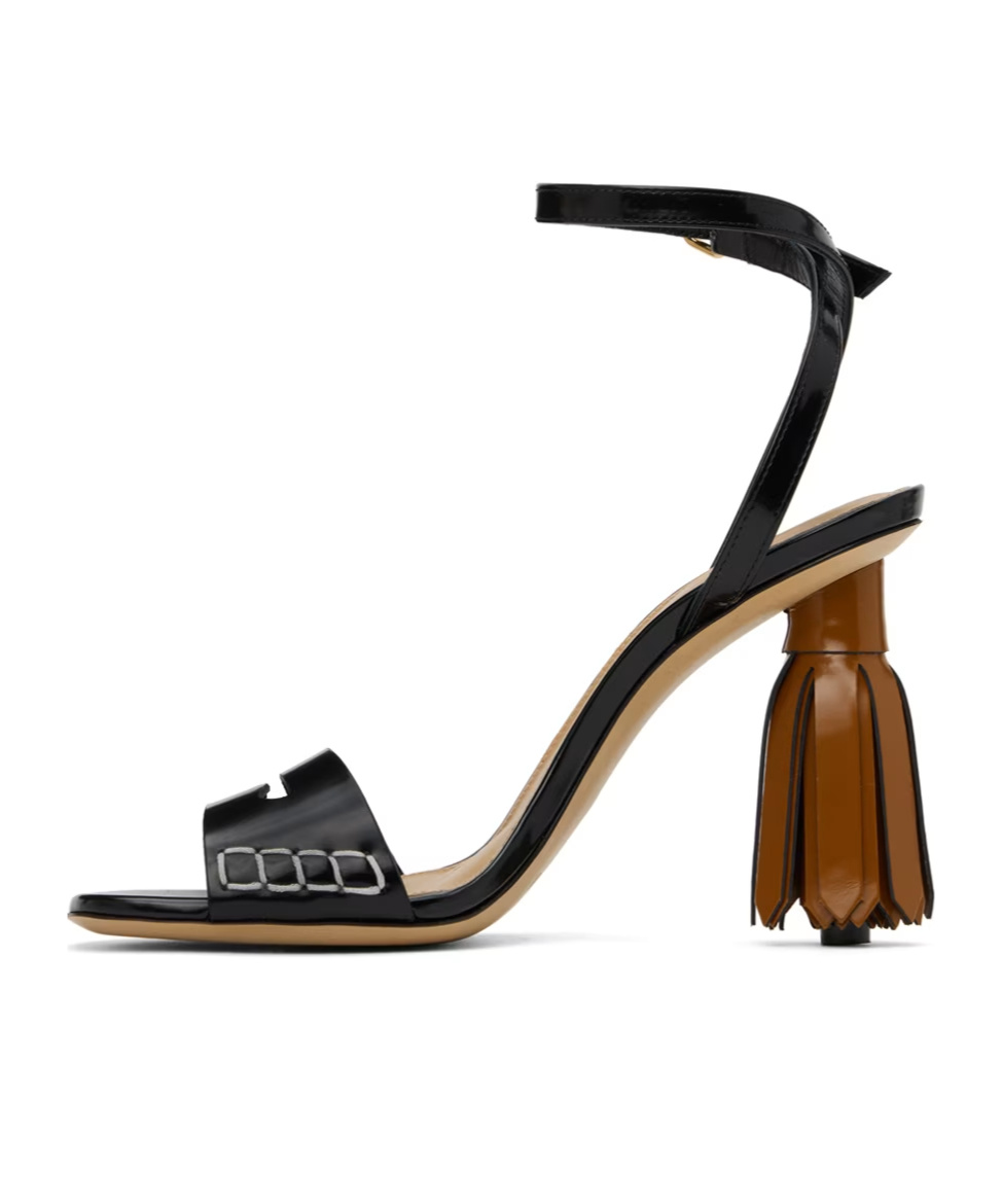 Jw Anderson Buckle Tassel High-heeled Sandals In Black