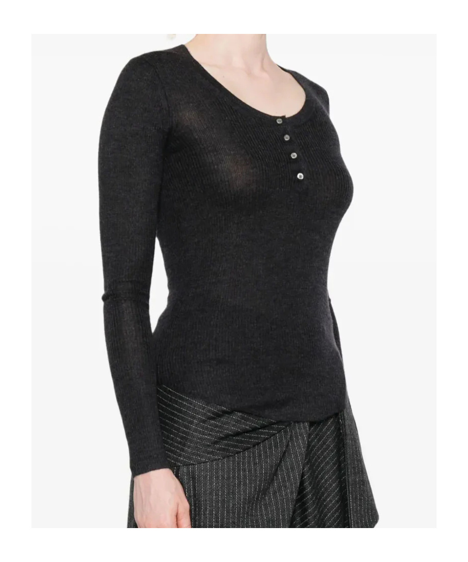 Isabel Marant Idite Button-front Top In Gray