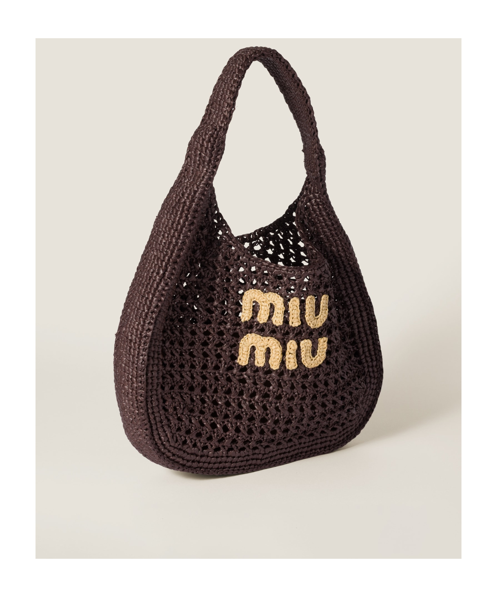 Miu Miu Raffia-effect Woven Shoulder Bag
