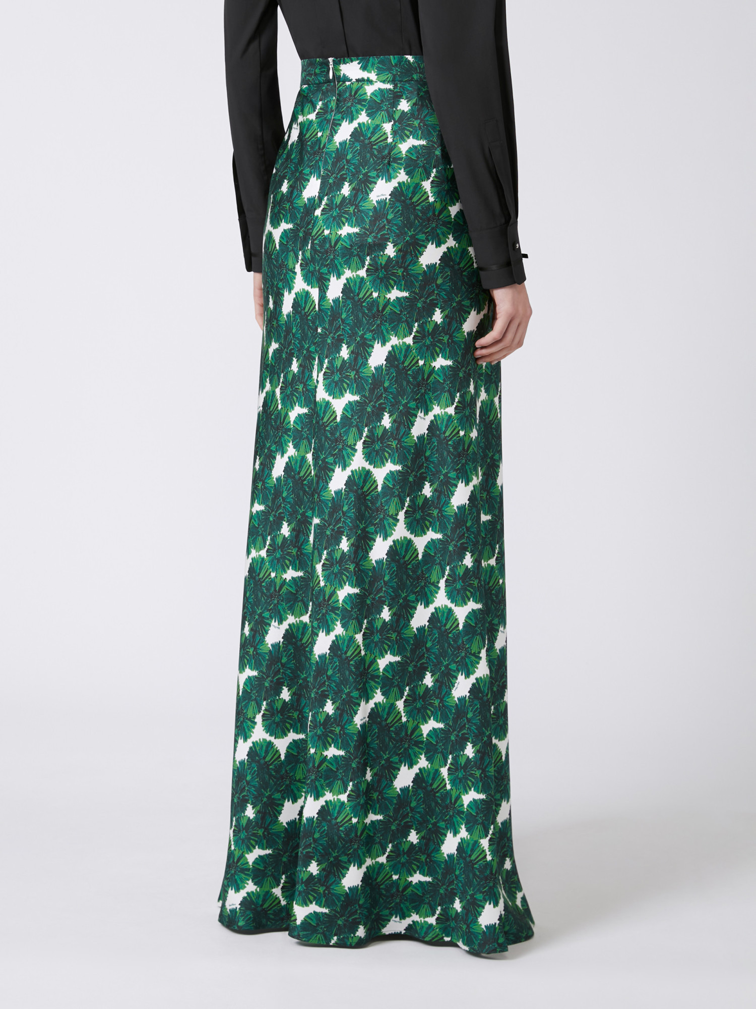 Shop Max Mara Long Printed Silk Skirt