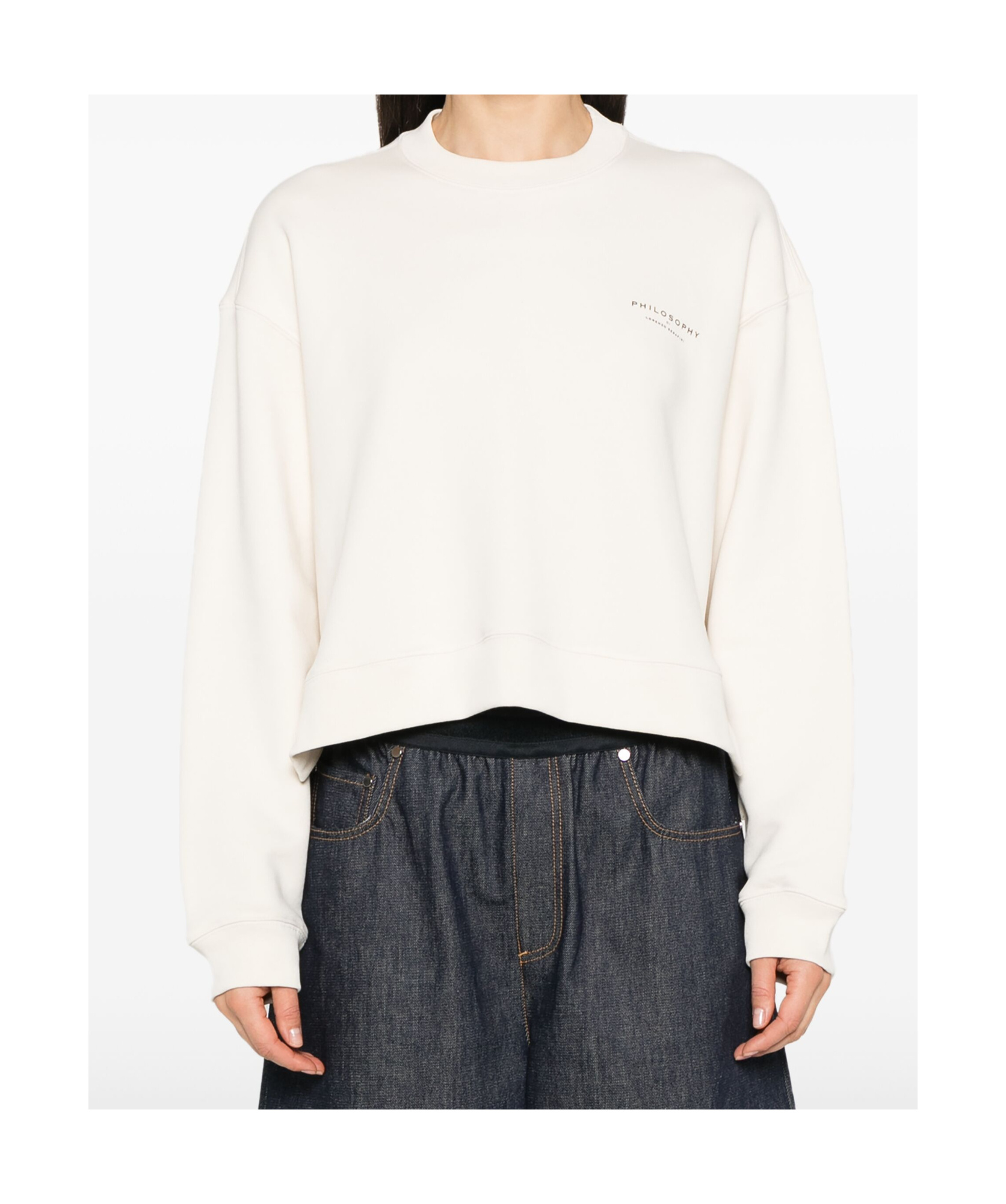 Shop Philosophy Di Lorenzo Serafini Logo-print Sweatshirt In White