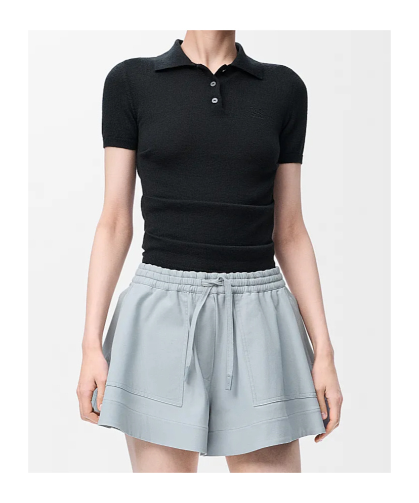 Loewe Womens Black Anagram-embroidered Slim-fit Stretch Cashmere And Silk-blend Polo Shirt Xs In Black