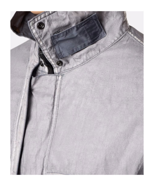 Stone Island Jacket With Transparent Resins And Foldable Co11ar In Blue