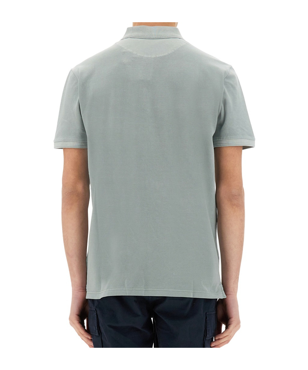 Woolrich "mackinack" Polo Shirt Short Sleeves In Chinois Green