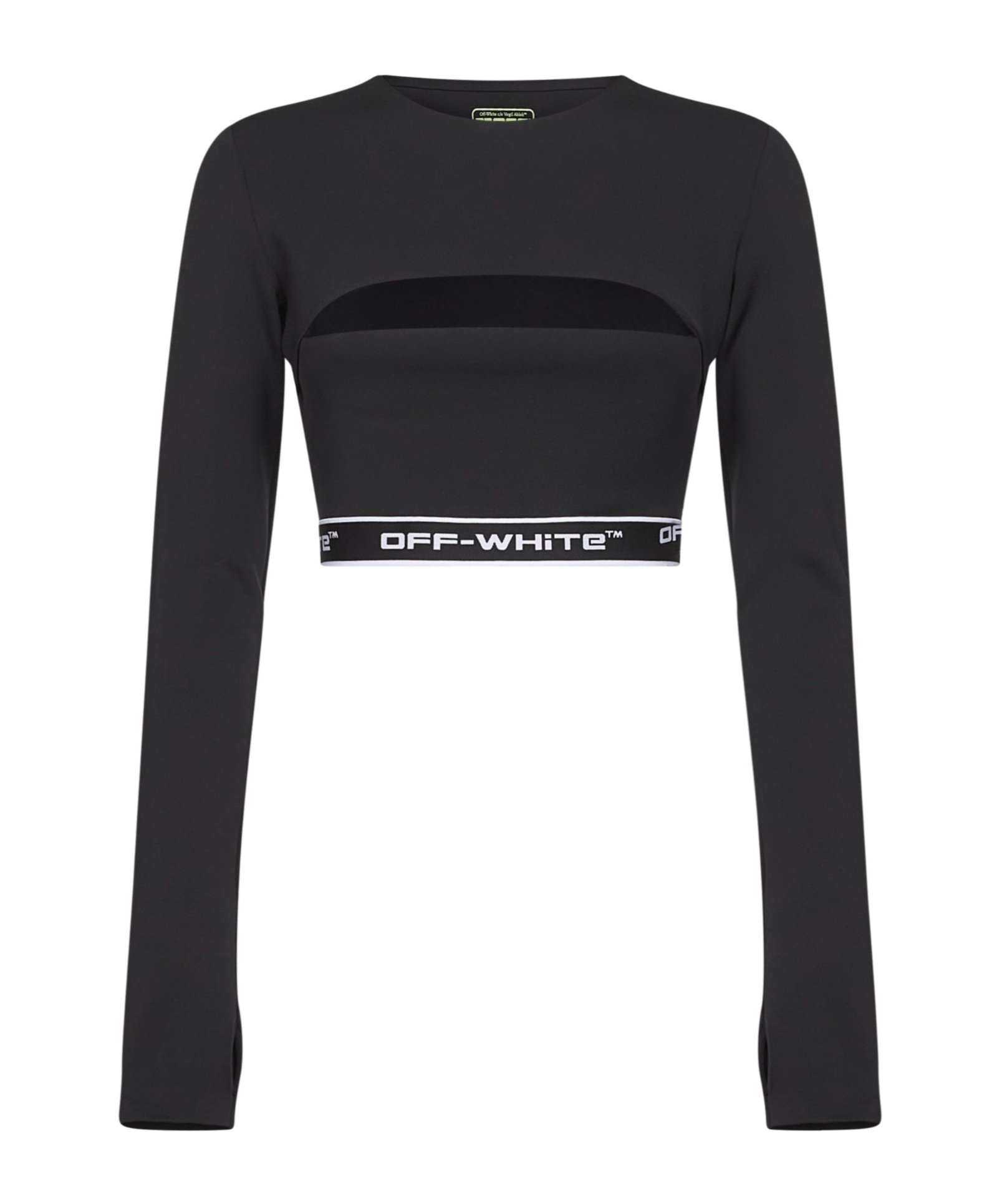Off-white Logo-detail Long-sleeves Top In Black