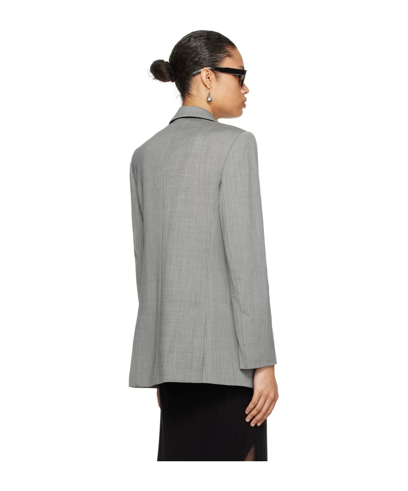 Helmut Lang Peak-lapel Single-breasted Blazer In Gray