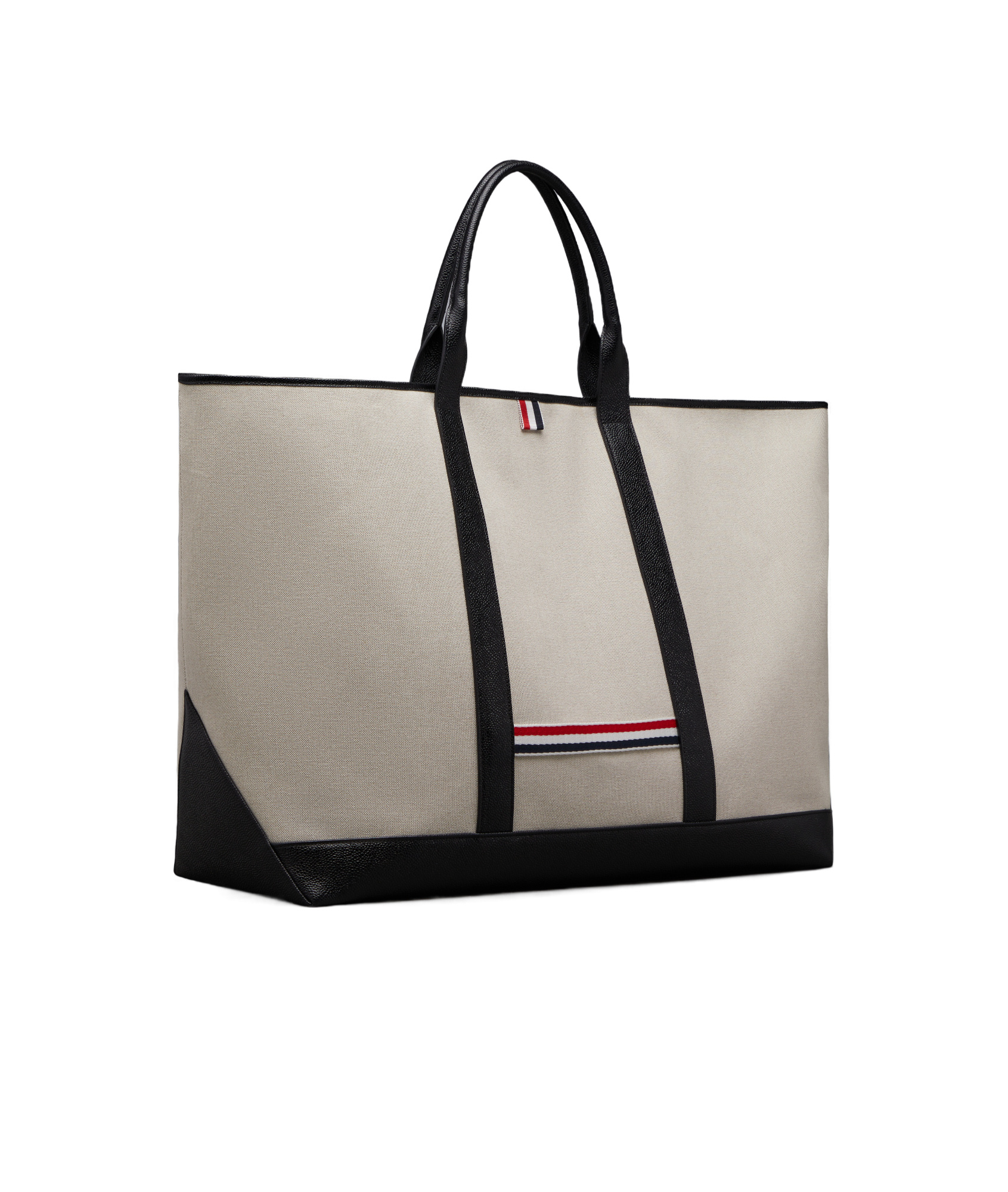 Thom Browne Rwb-stripe Tote Bag In Nude