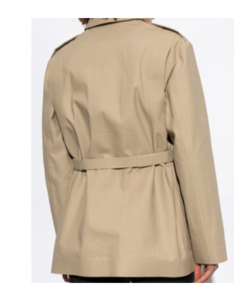 Tory Burch Long-sleeved Belted Jacket In Neutral