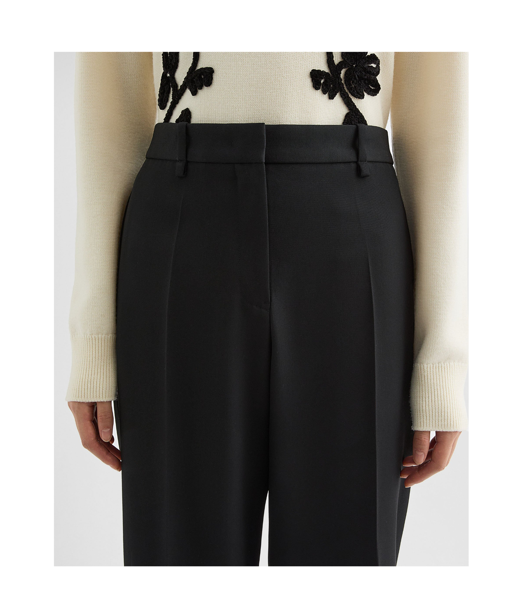 Shop Jil Sander Wool Gabardine Tailored Trousers