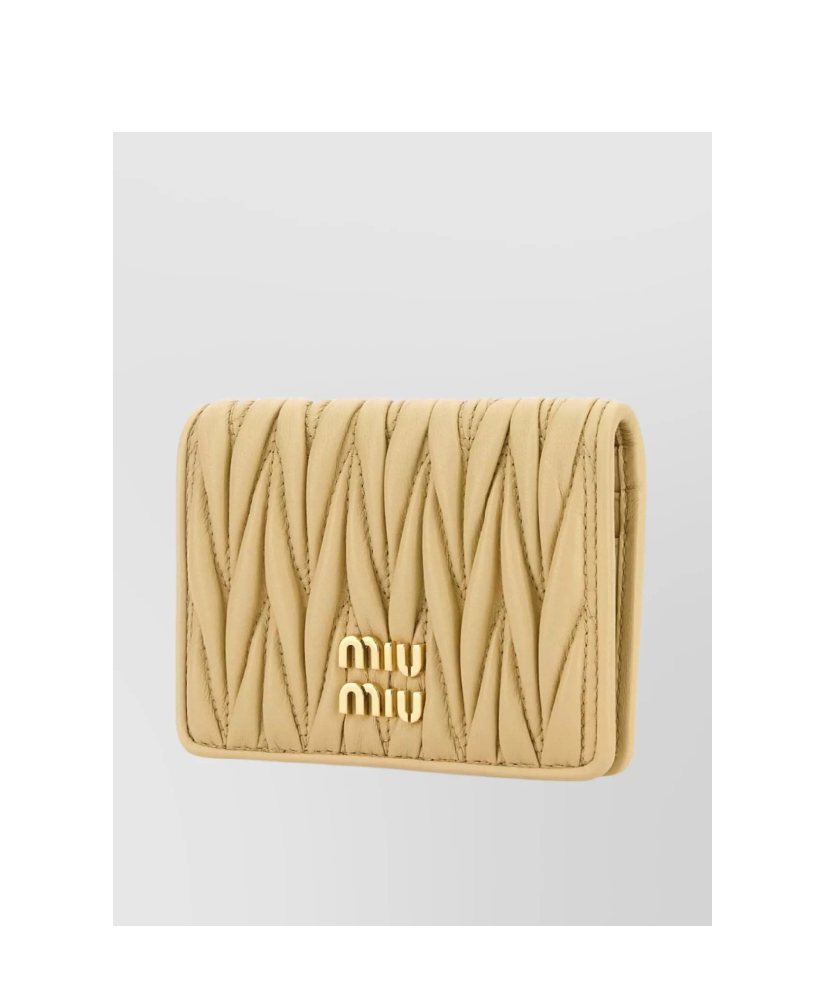 Miu Miu Quilted Card Bag In Nude