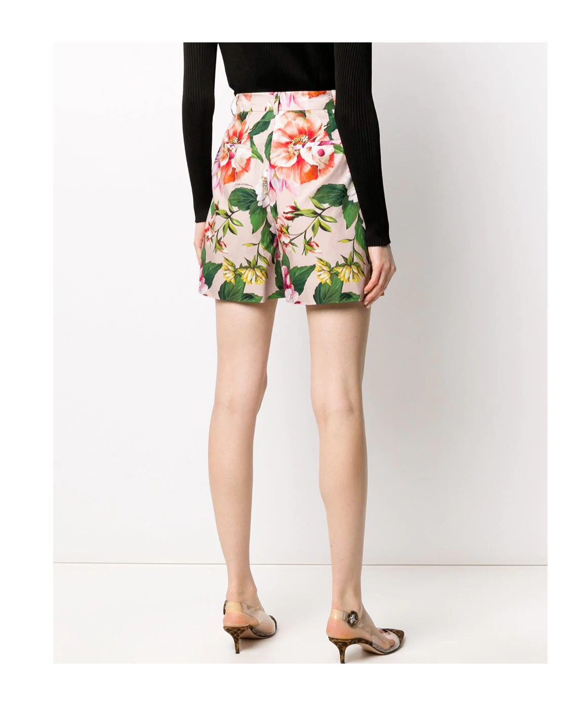 Dolce & Gabbana Floral Print Shorts In Nude
