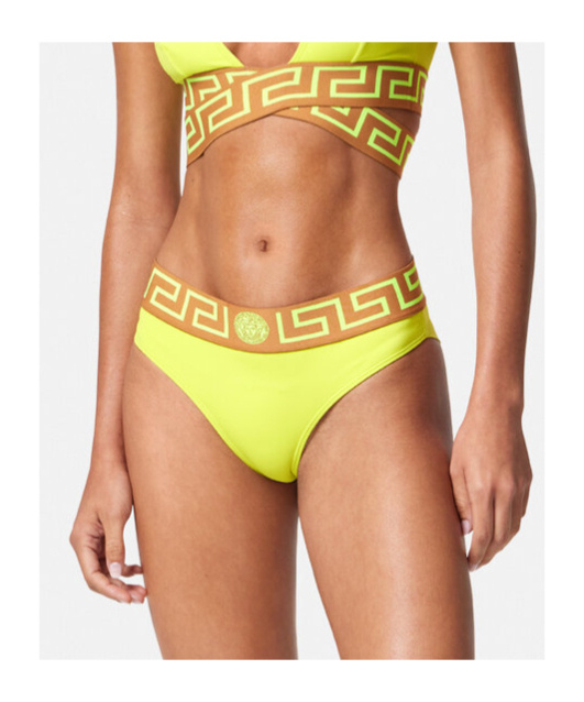 Versace Contrast-color Bikini Swimsuit In Yellow