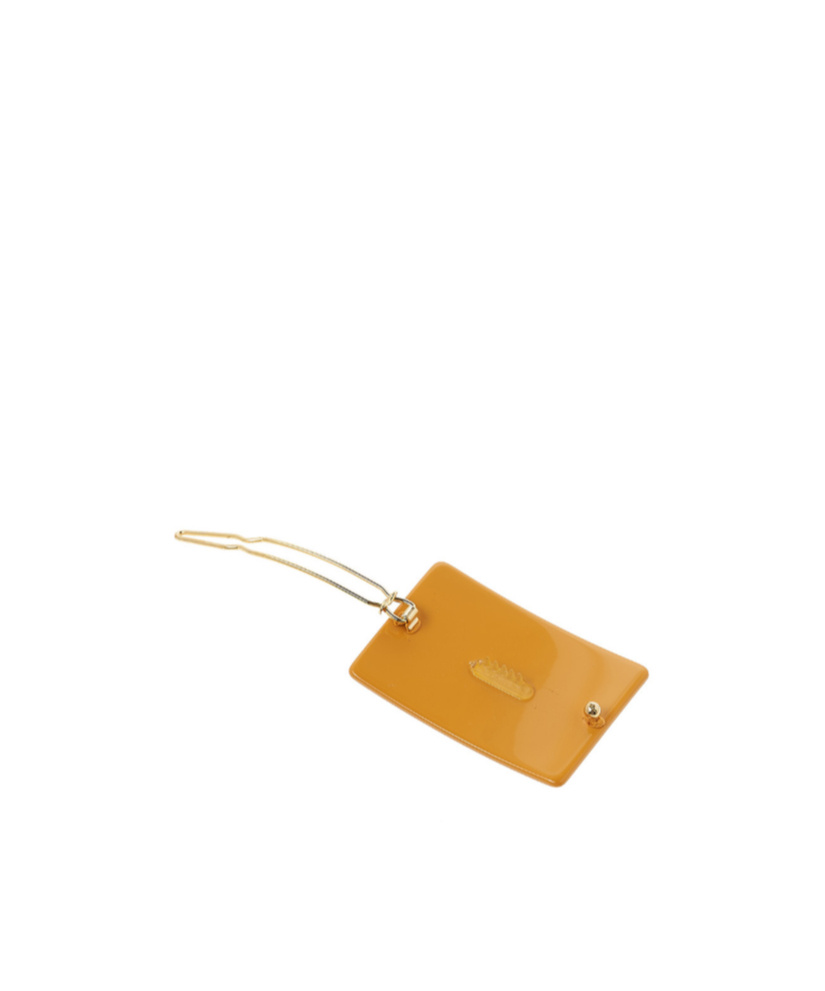 Fendi Logo Rectangular Hairpin In Orange