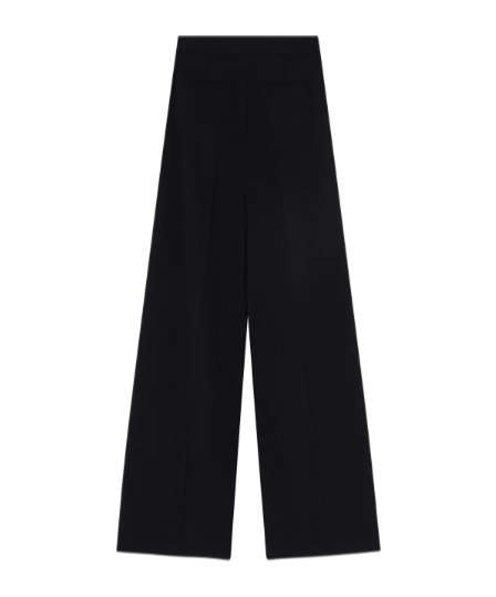 Pinko Wide-leg Trousers With Smooth Finish In Black