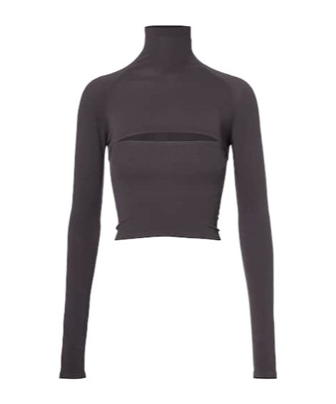 Alaïa Second-skin Cropped Cutout Top In Brown