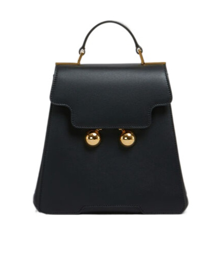 Shop Marni Black Leather Trunkaroo Backpack
