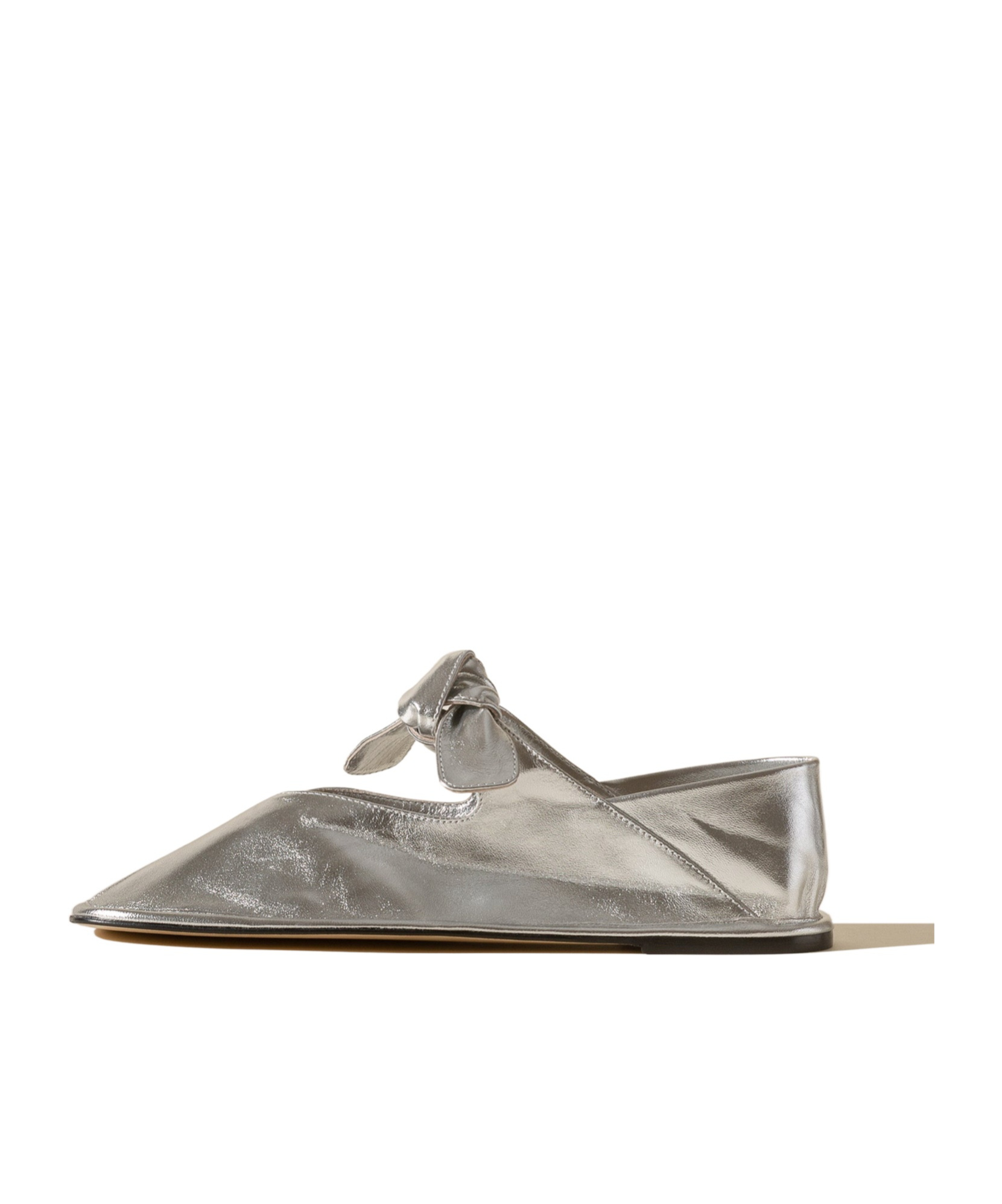 Hereu Llasada Metallic Ballerina Shoes In White