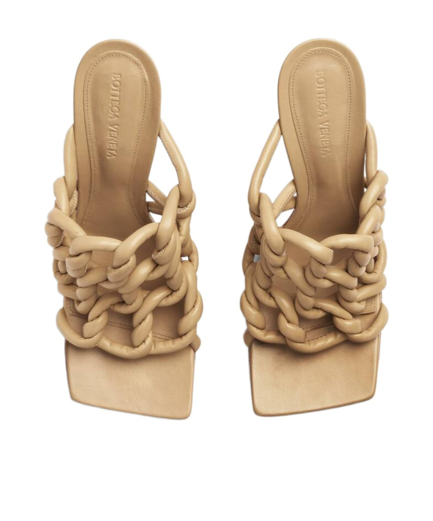 Shop Bottega Veneta Stretch 90mm Leather Mules In Nude