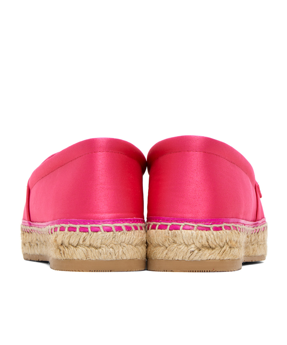 Versace Hemp Sole Flat Straw Woven Shoes In Red
