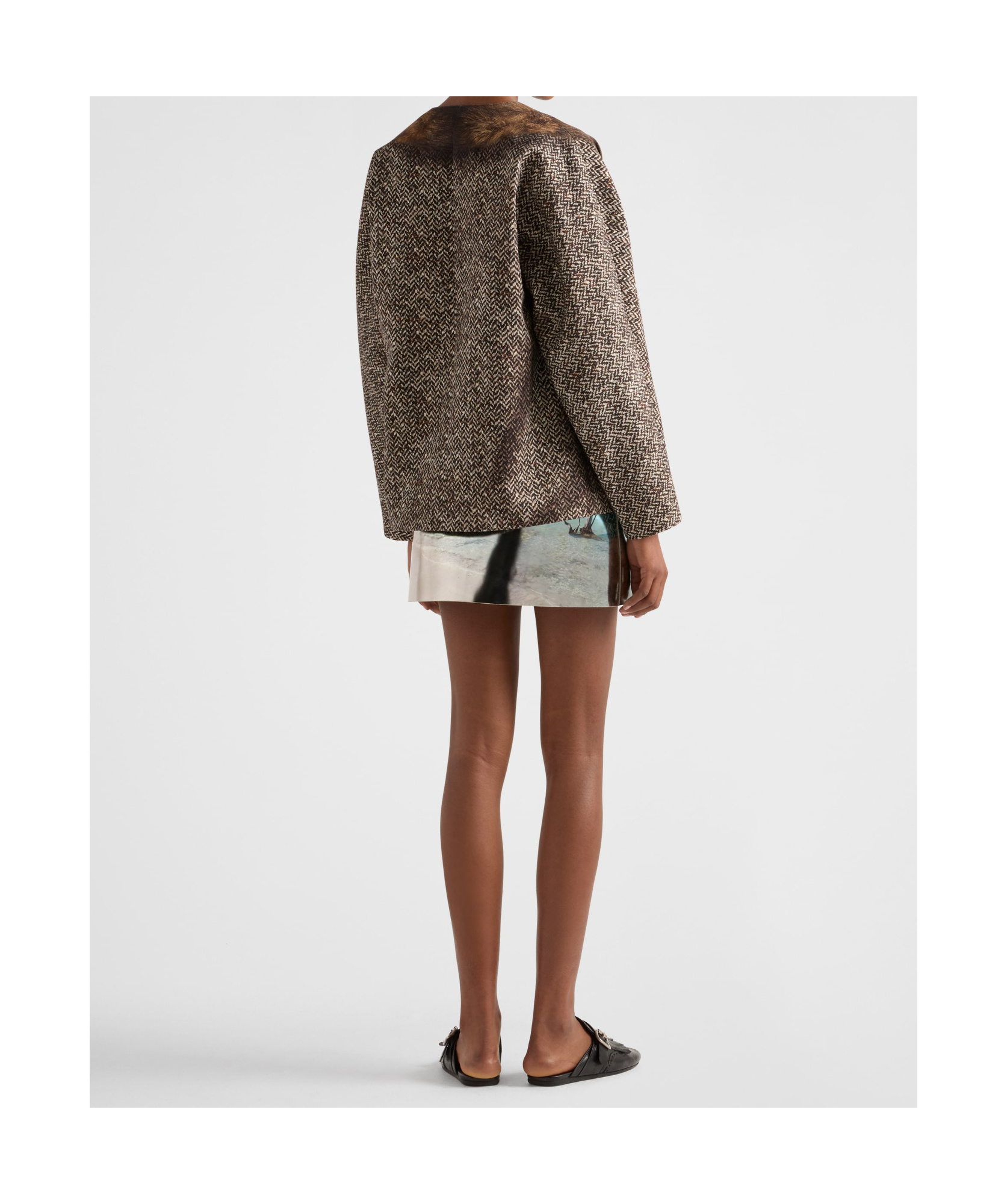Prada Pattern Skirt In White