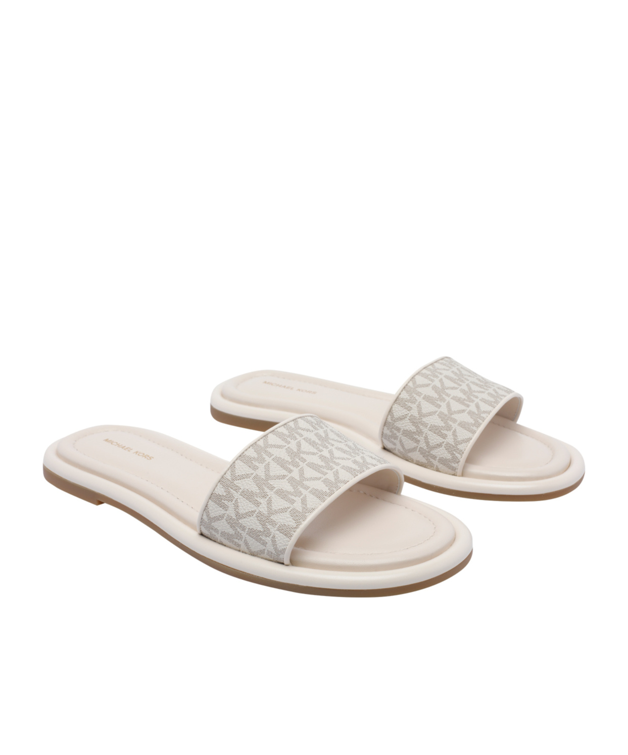 Michael Kors Round Toe Slippers In White