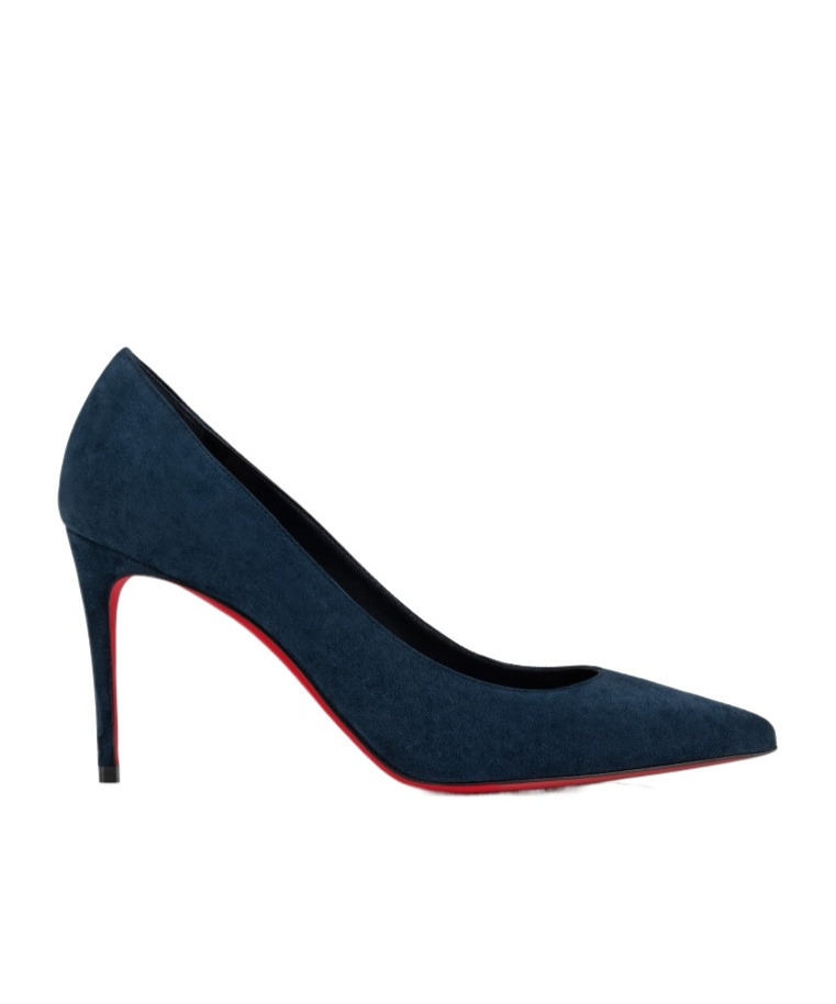 Christian Louboutin Kate Suede Red Sole Classic Pumps In Black