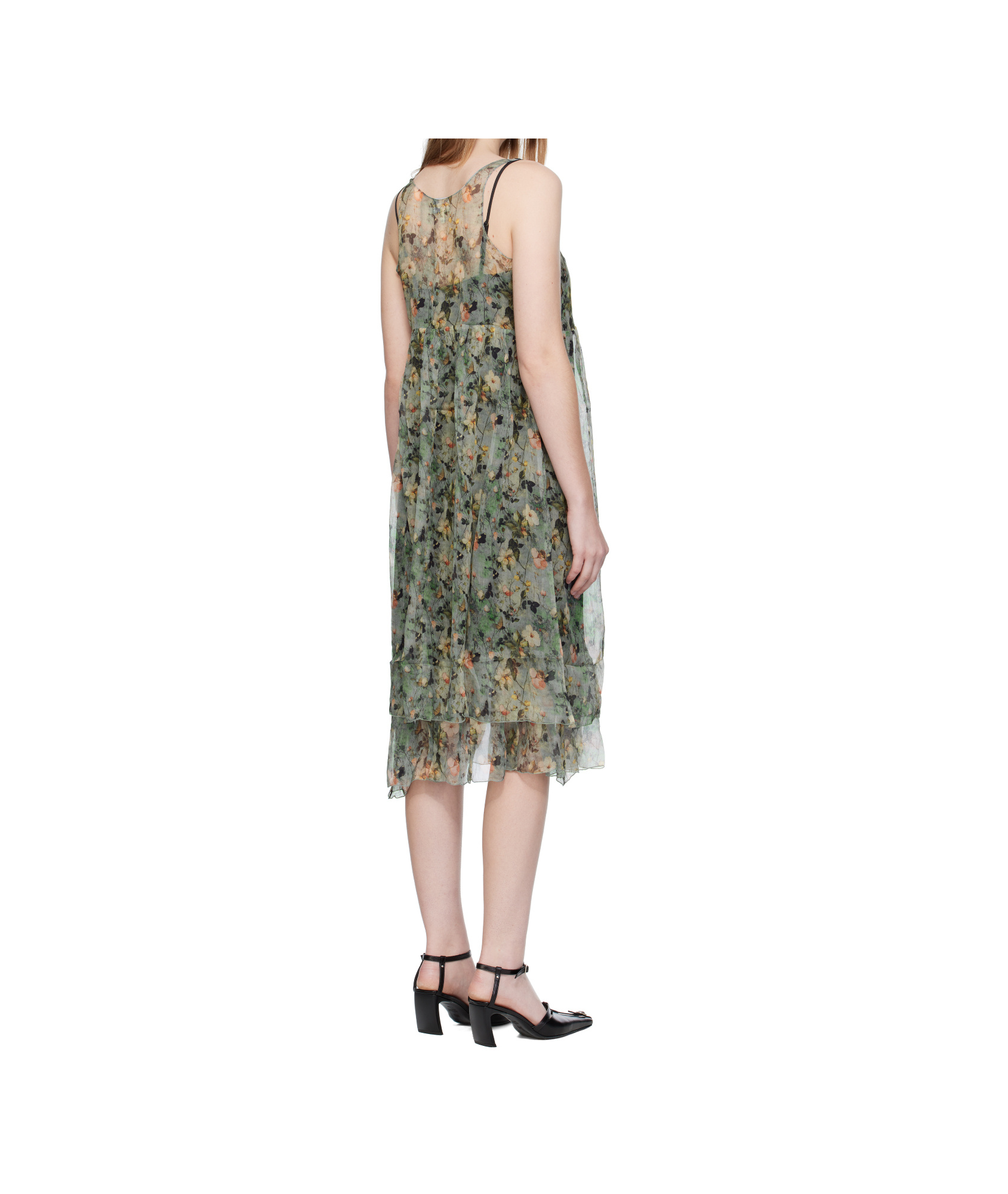 R13 Gathered Tank Dress In Green