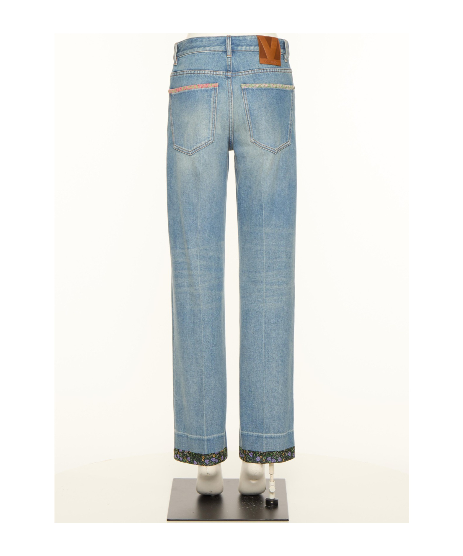 Valentino Straight-fit Denim Pants With Colorful Embellishments In Blue