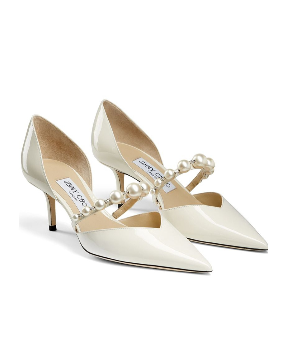 Jimmy Choo Pointed High Heels In White