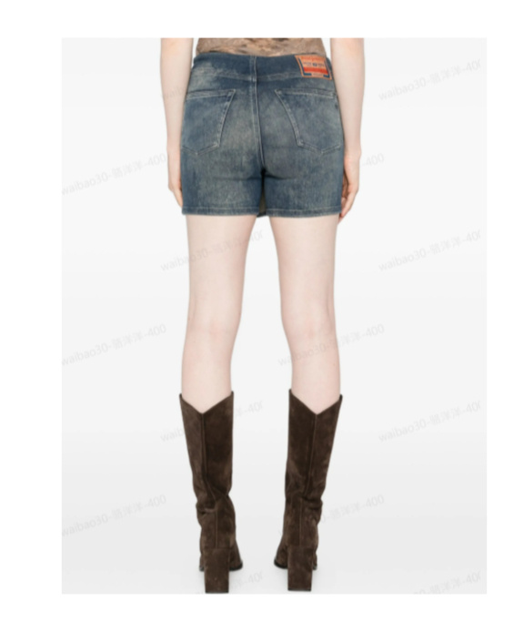 Diesel Denim Shorts With Belt Loops In Blue