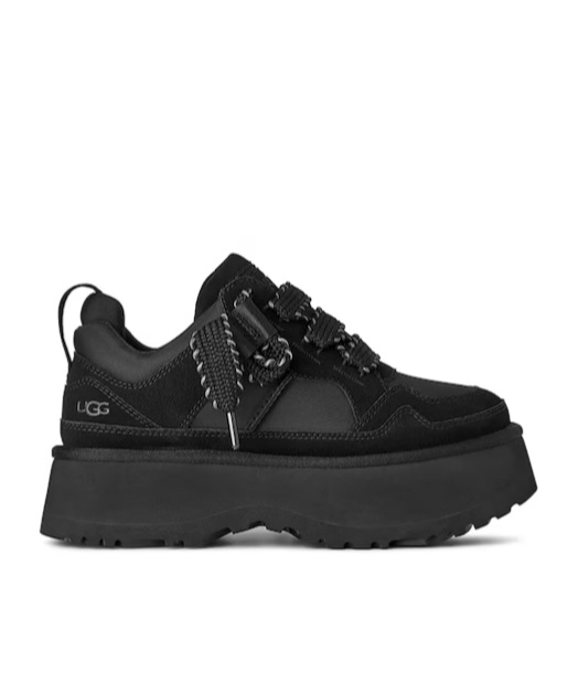 Ugg Chunky Platform Sneakers With Suede And Recycled Materials In Black