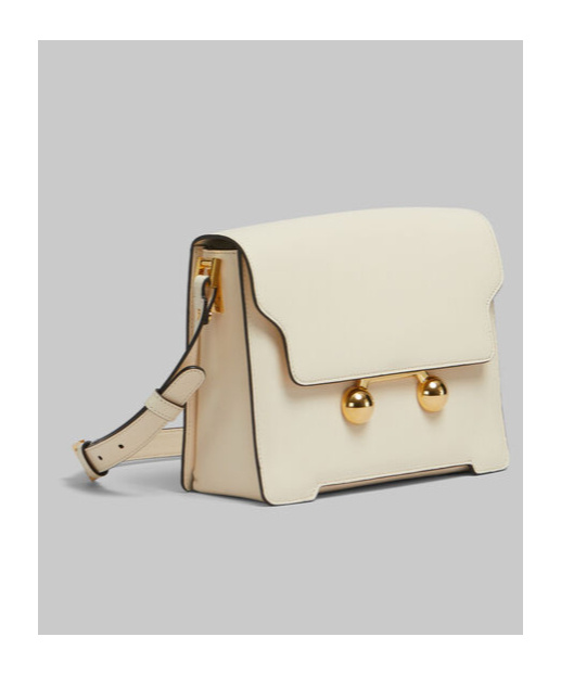 Marni Womens Shell Trunkaroo Branded-hardware Leather Shoulder Bag In Nude
