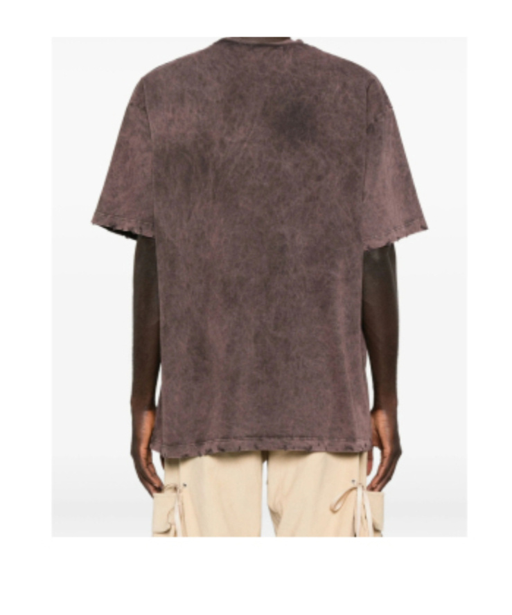 Gcds Distressed-effect Graphic-print T-shirt In Brown