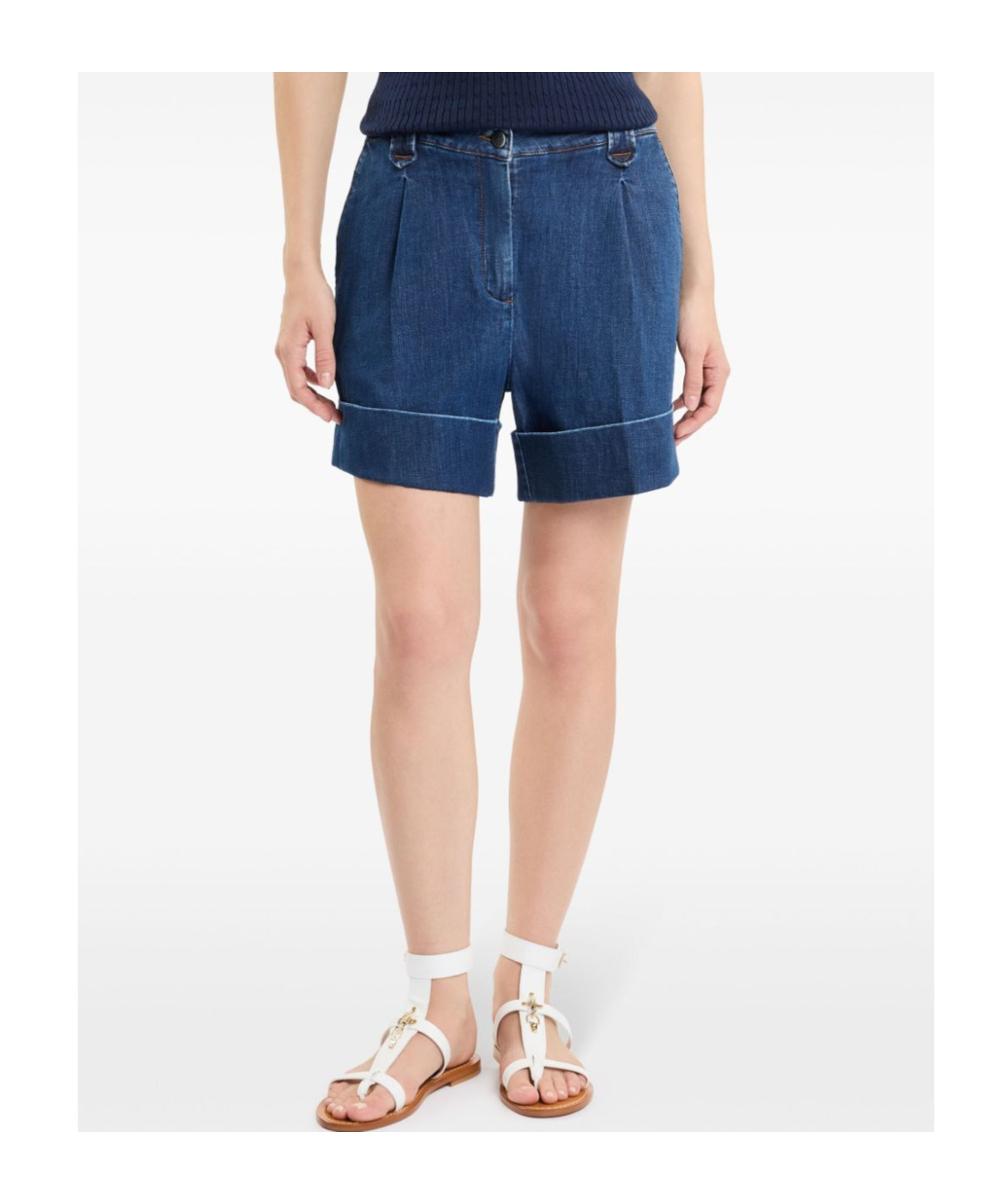 Fay Bermuda Shorts High Waist In Blue