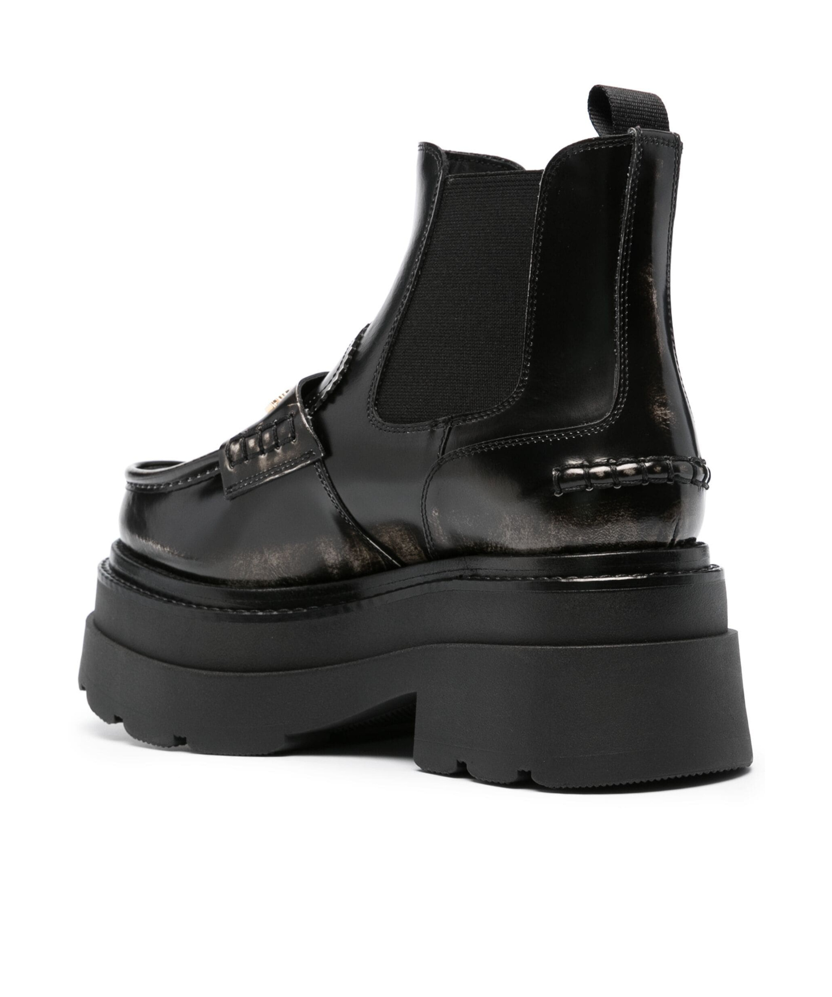 Alexander Wang Logo-plaque Chunky Sole Boots In Black