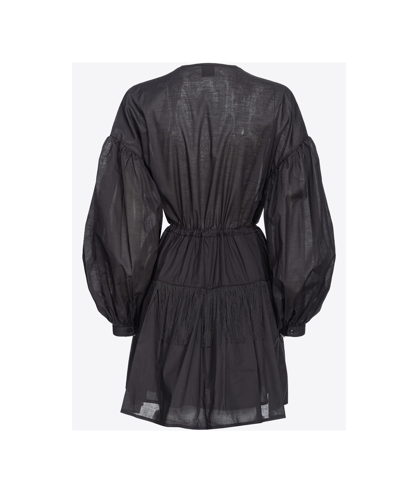 Pinko V-neck Cotton-blend Minidress In Black