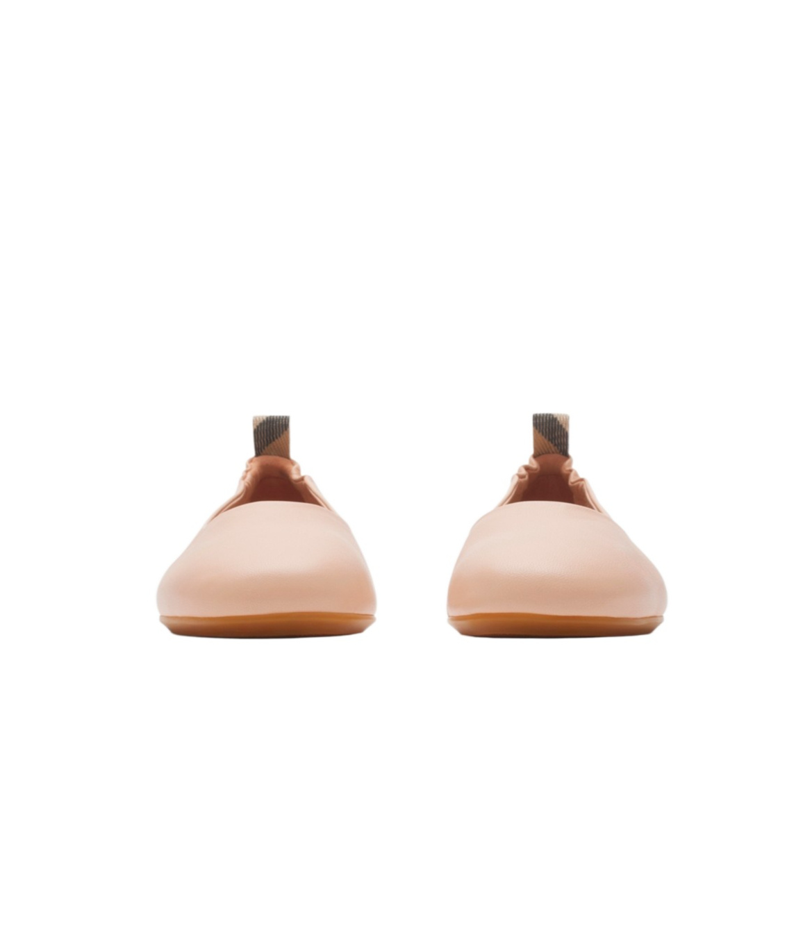 Burberry Leather Ballerina Shoes In Nude