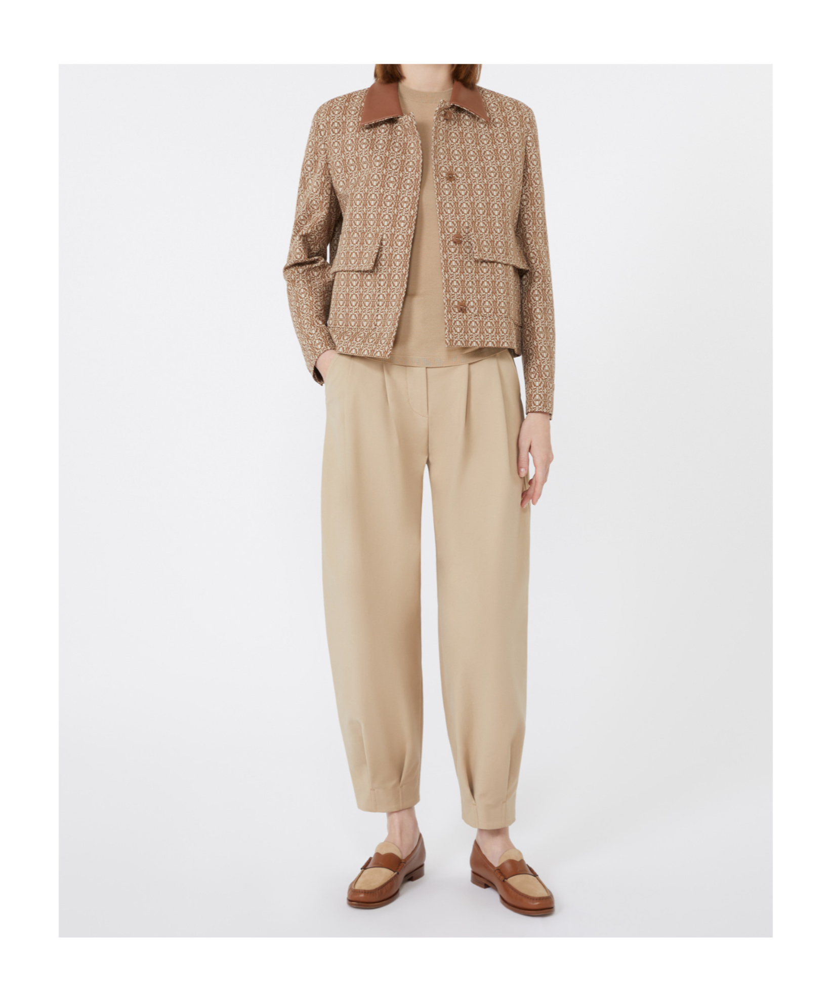 Max Mara Long Sleeve Casual Jacket In Brown