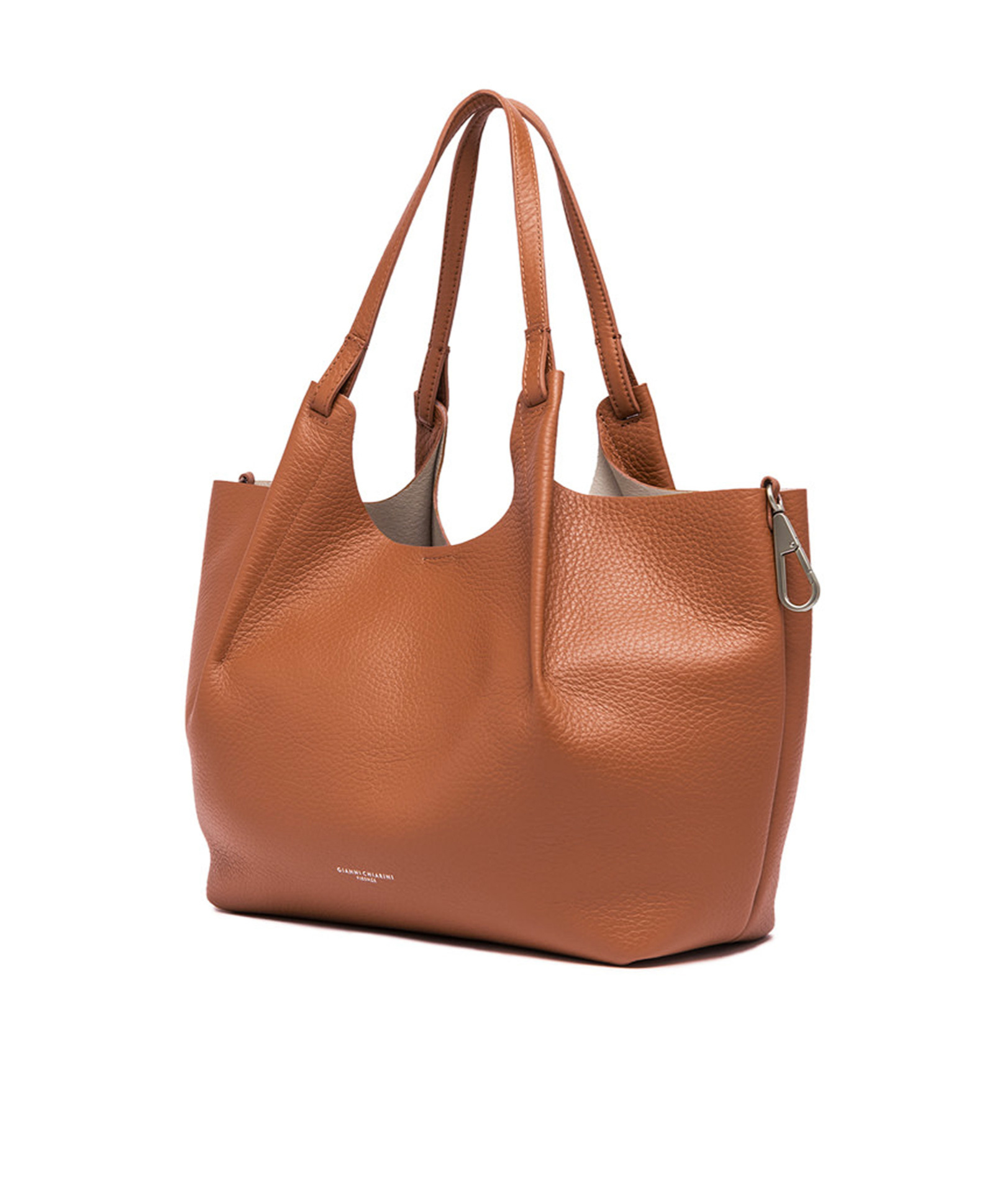 Gianni Chiarini Double Handle Shoulder Bag In Brown