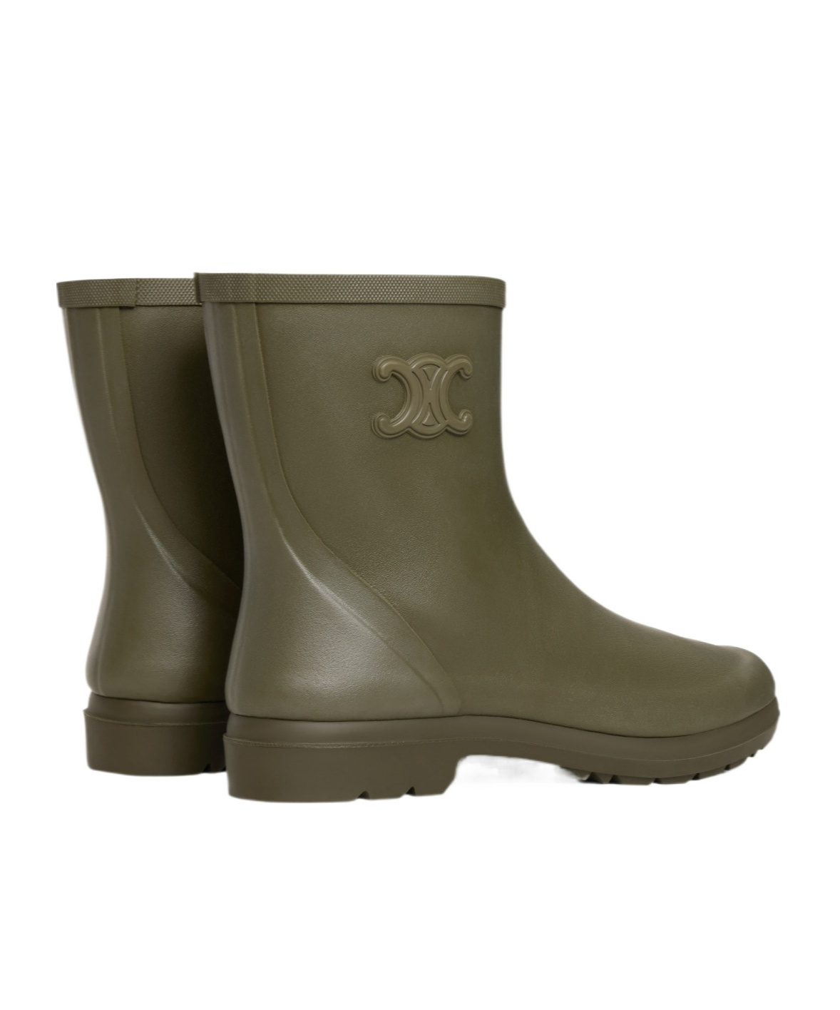 Celine Triomphe Mid-height Rain Boots In Green