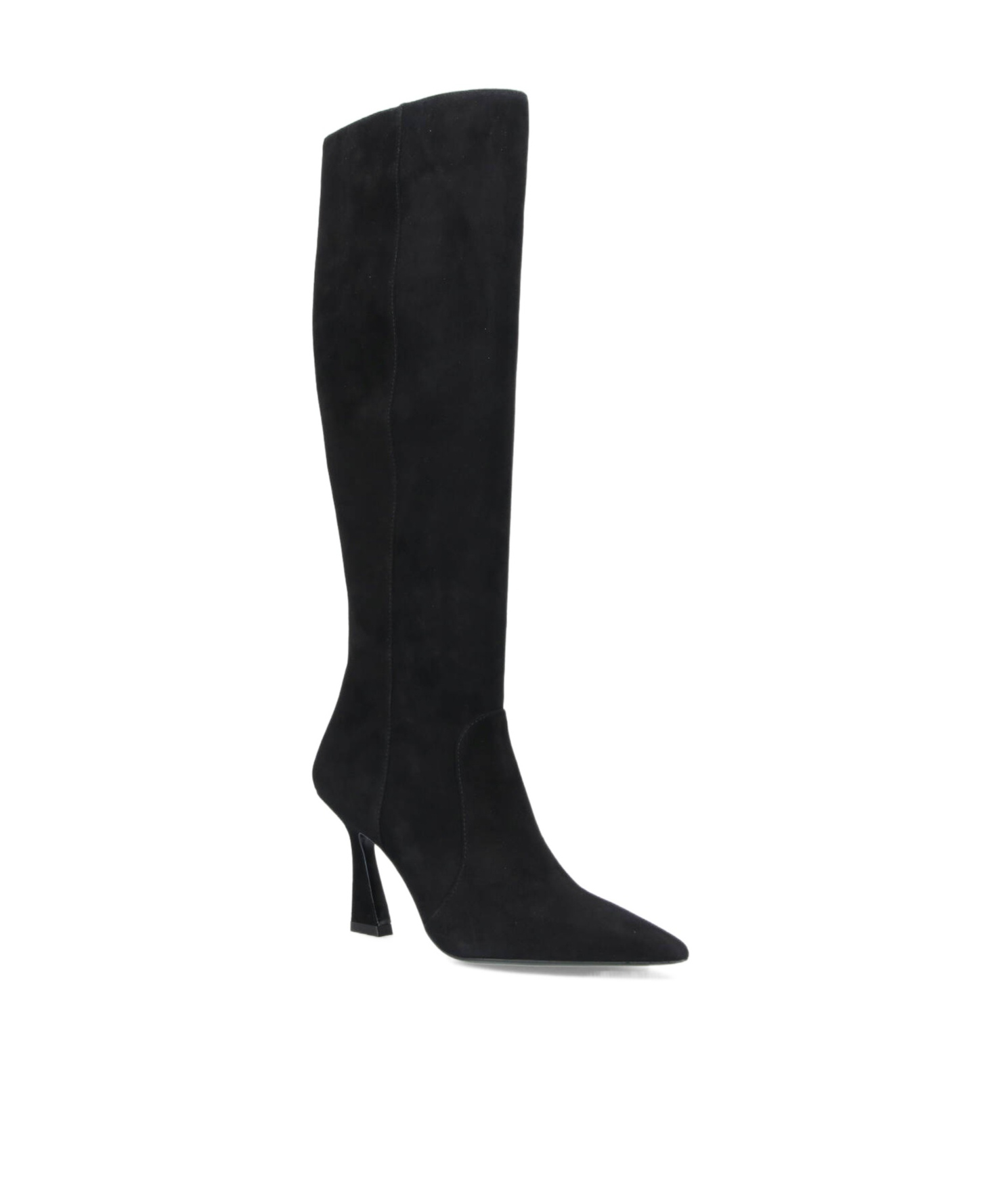 Stuart Weitzman Knee-high Boots With Pointed Toe And Curved Heel In Black