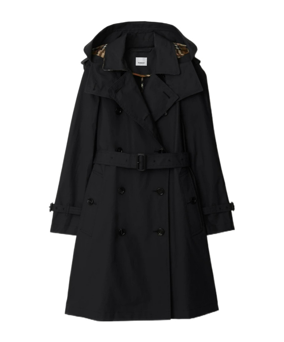 Burberry Trench Double-breasted Trench Coat In Black