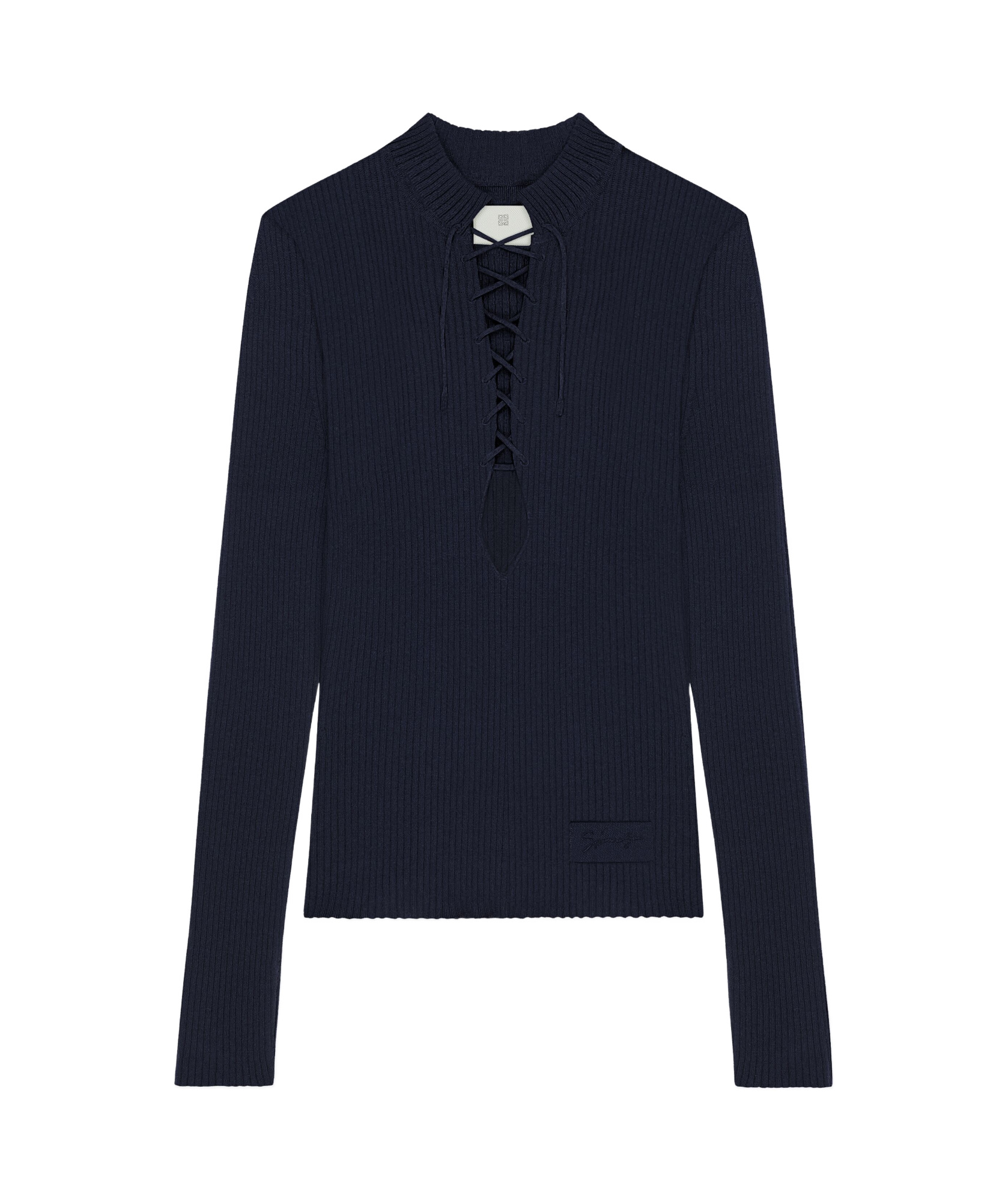 Givenchy Long-sleeved Wool Sweater In Dark Blue
