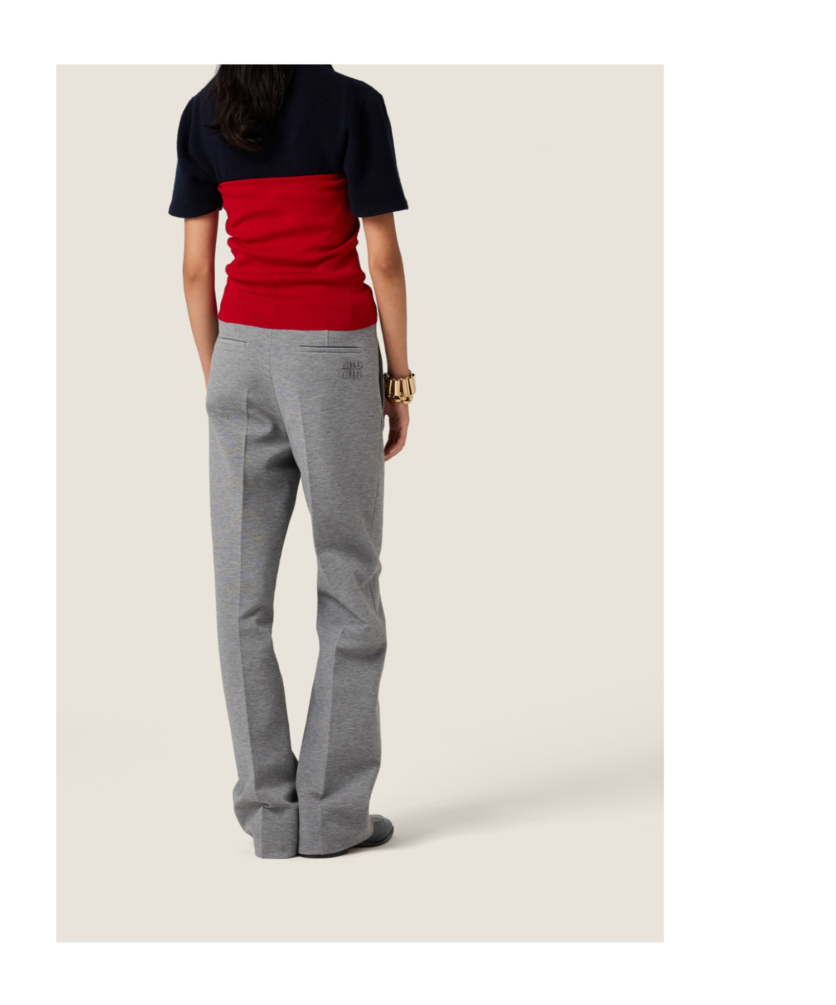 Miu Miu Logo-intarsia Top In Red