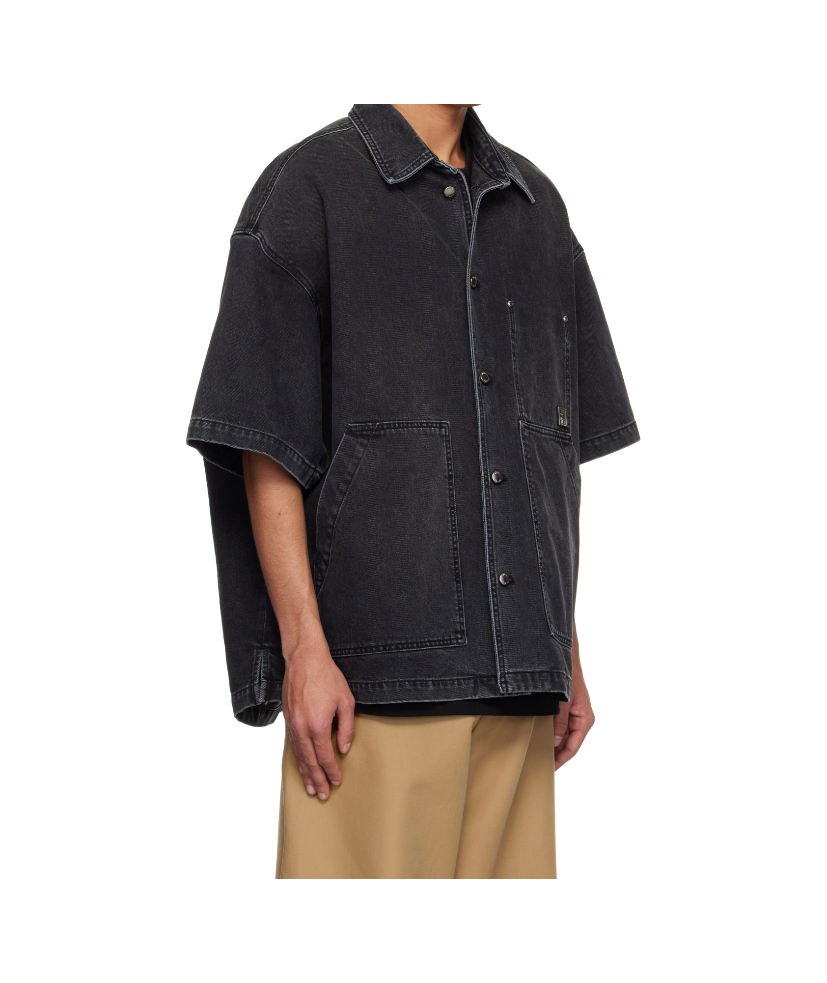 Wooyoungmi Black Faded Denim Shirt In Black