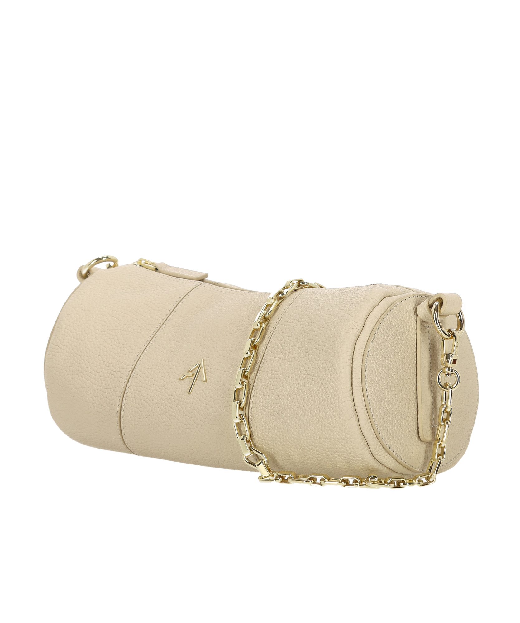Manu Atelier Zipper Shoulder Bag In Nude