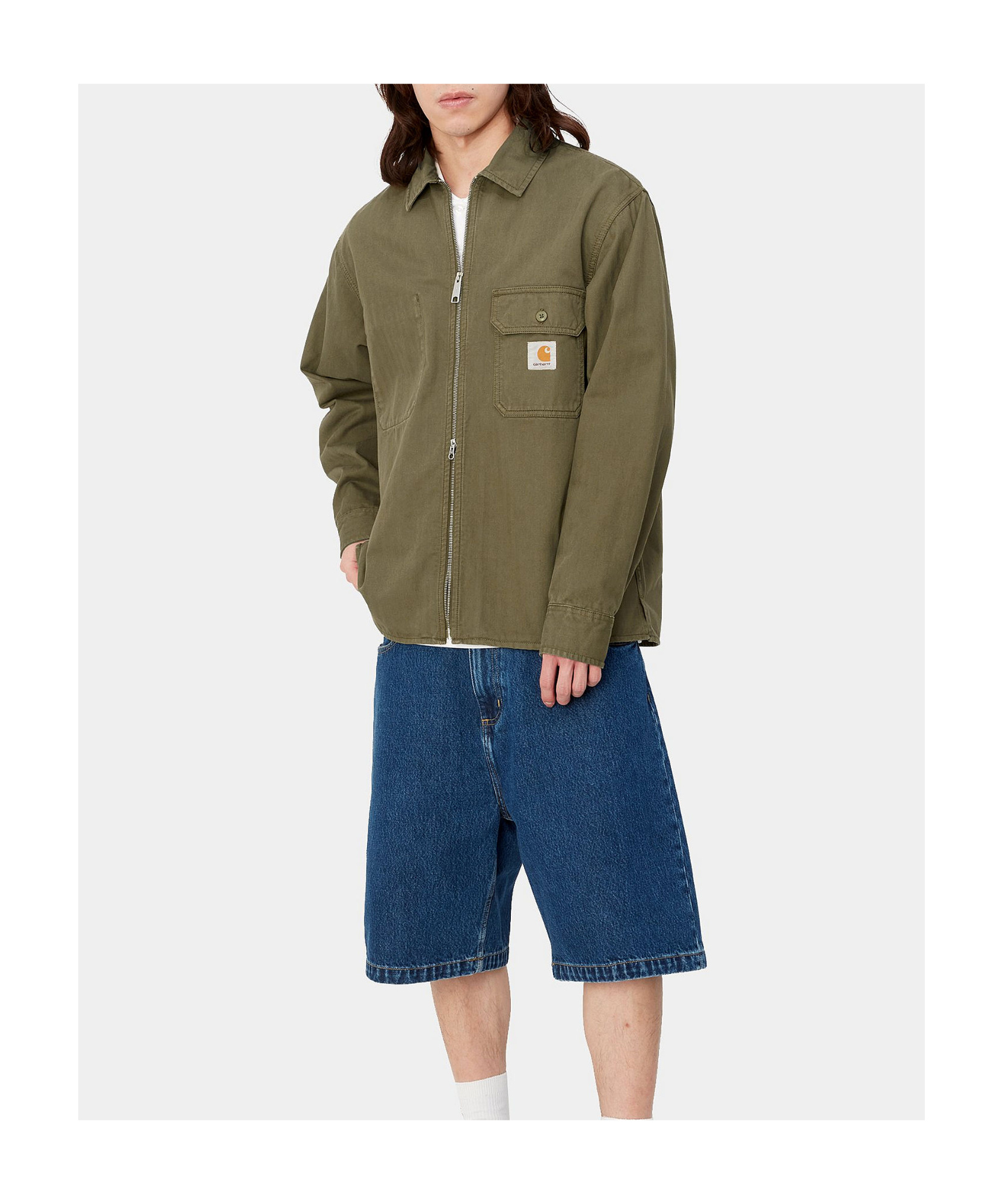 Carhartt Shirt Jacket With Logo In Green