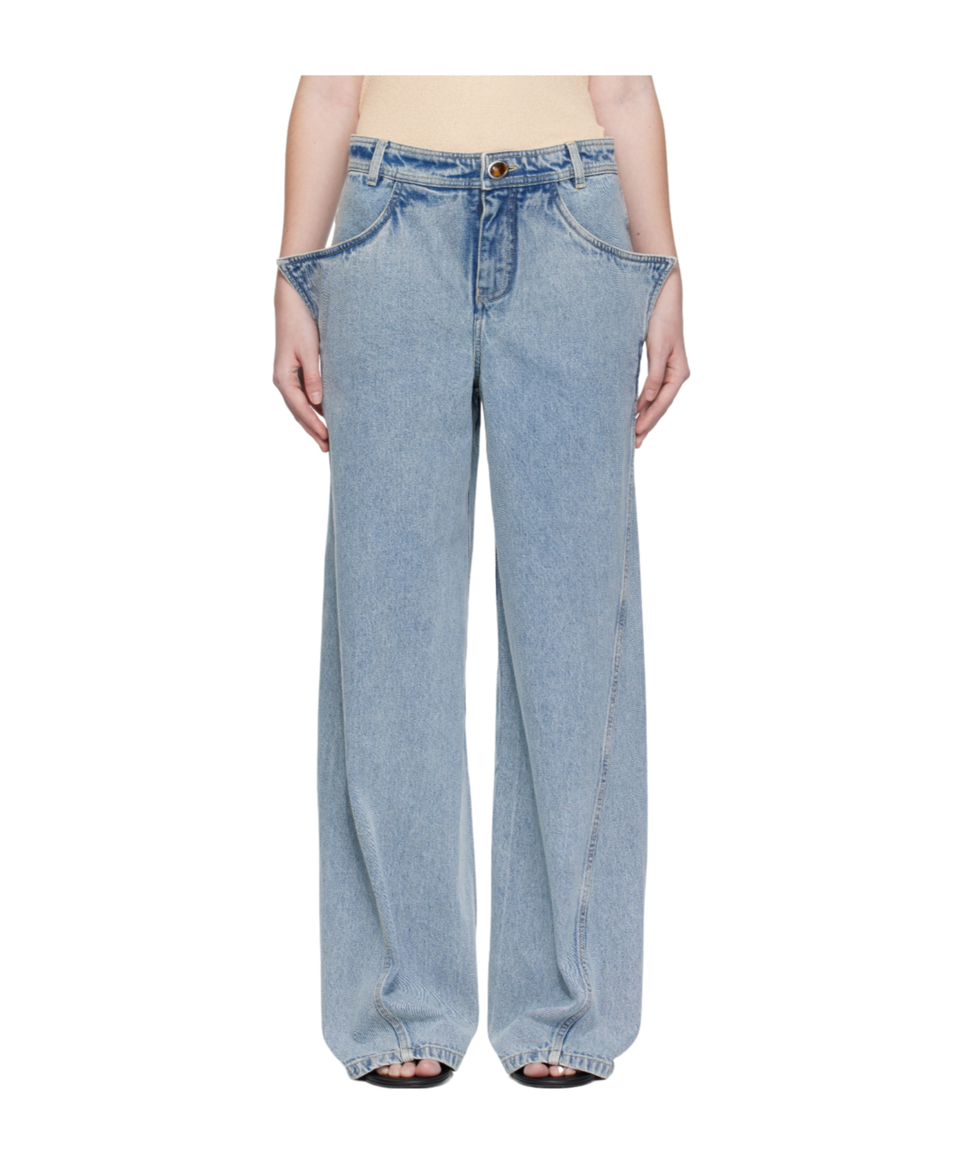 Christopher Esber Wide-leg Jeans In Blue