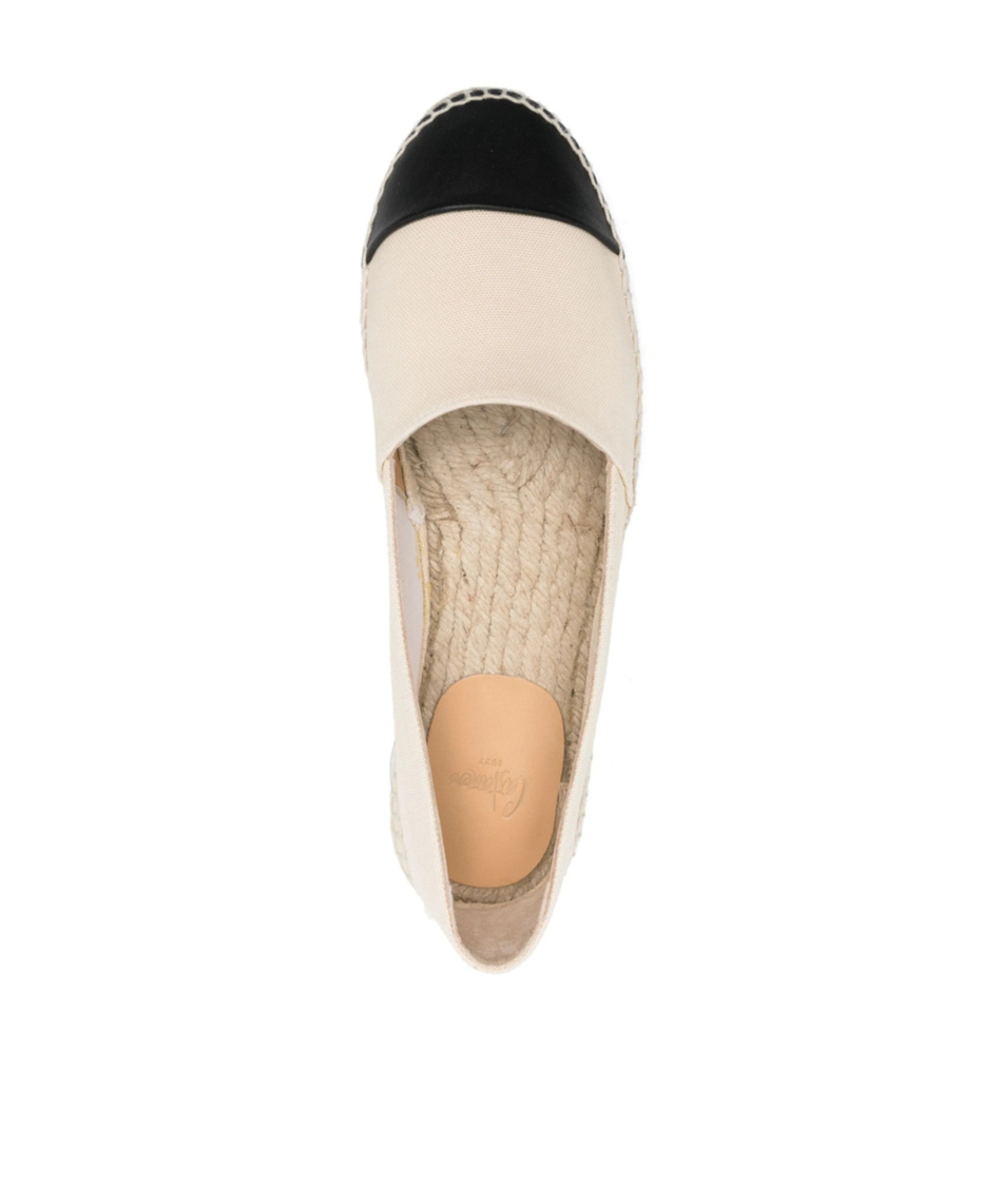 Shop Castaã±er Round-head Flat Shoes In White