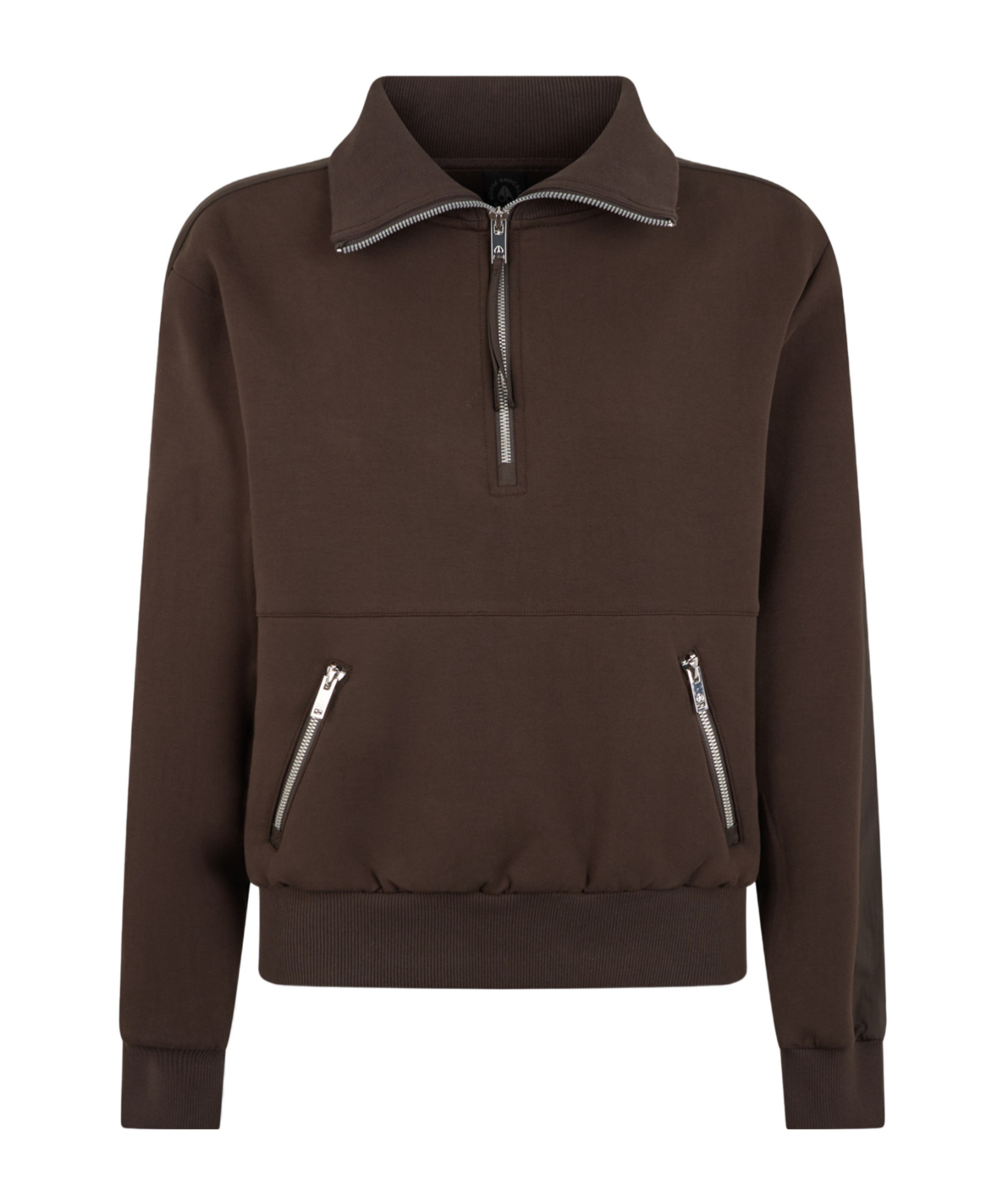 Moose Knuckles Zipped Sweatshirt In Brown